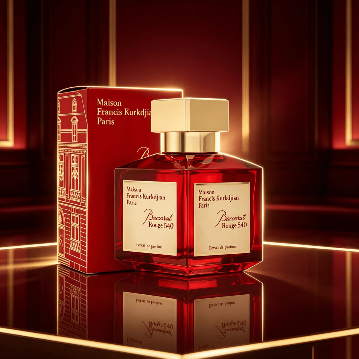 Maison Francis Kurkdjian Baccarat Rouge 540 Extrait De Parfum 70ml Unisex Perfume, Oriental Woody Amber Scent Saffron Jasmine Cedarwood, Strong Long Lasting Sillage Luxury Fragrance Spray for Men Women, Ideal Holiday Birthday Gift