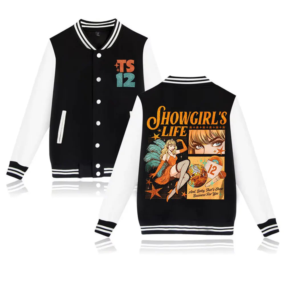 TS Ablum 2025 The Life of A Showgirl Baseball Uniform Jacket Women Men Kpop Baseball Jackets for Fans Gift