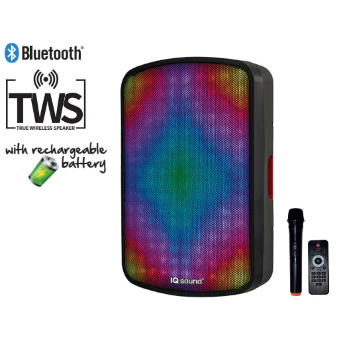 Supersonic 15” Portable Bluetooth Speaker w True Wireless Technology &