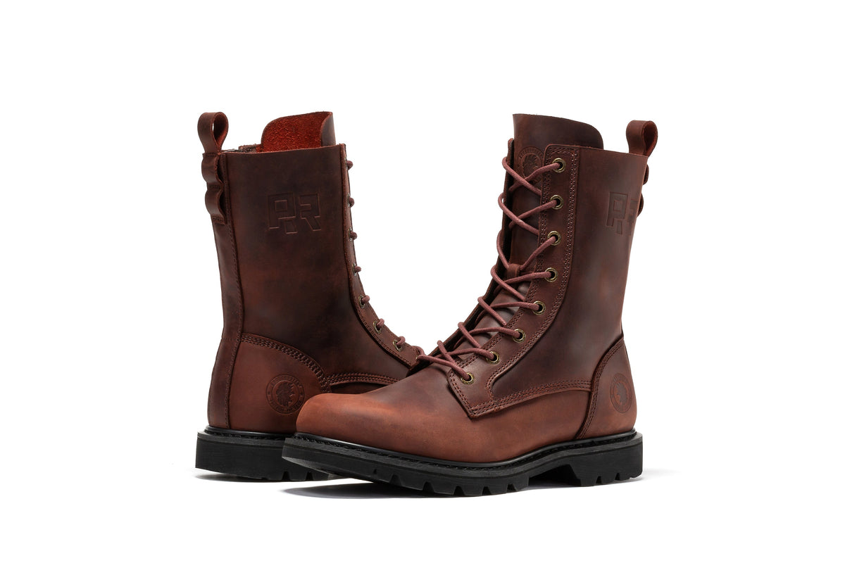 ROCKROOSTER Mantua Men's 8 inch Zip-sided Soft Toe Lug Sole Work Boots