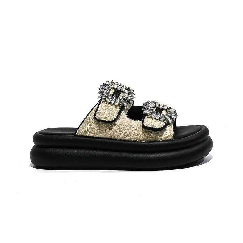 Platform Slippers for Women Summer New Open Toe Buckle Women's Slippers Outdoor Wedge Casual Ladies Sandals Female Shoes