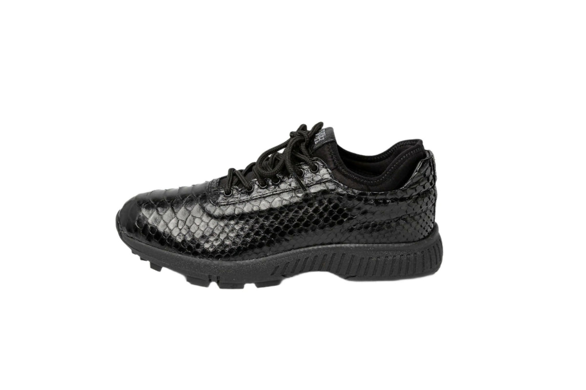 W&H Men's Viper - Python Golf Shoes in Black