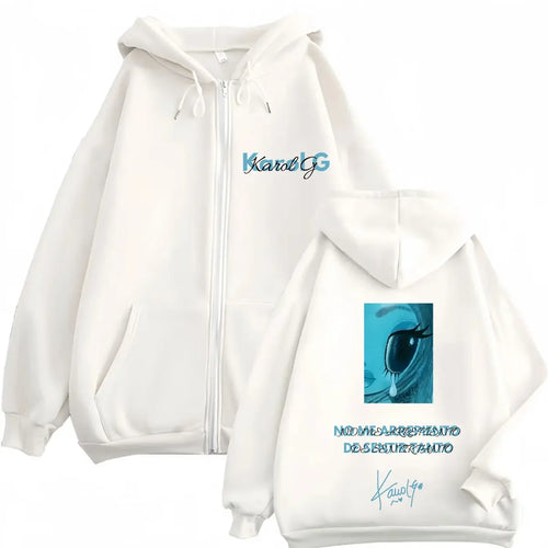 Karol G Album No Me Arrepiento De Sentir Tanto 2026 Zipper Hoodie Men