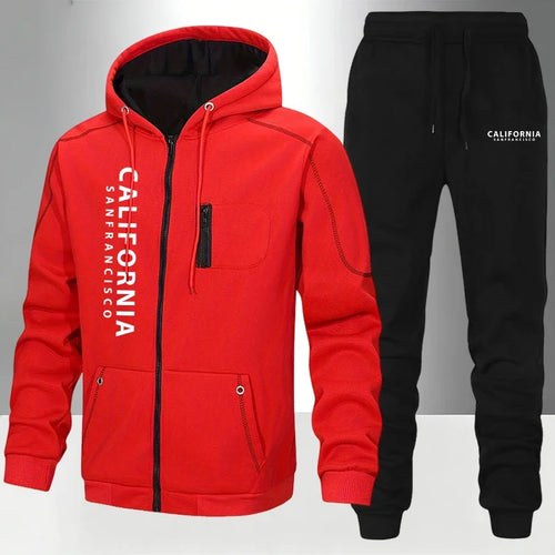 Men's Tracksuit Casual Hoodie Zipper Sweatshirts Coat Outdoors Sports