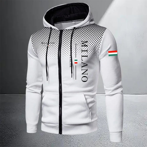 2026 High-end Men's Clothes Zip Hooded Sweatshirt Sports Jogging