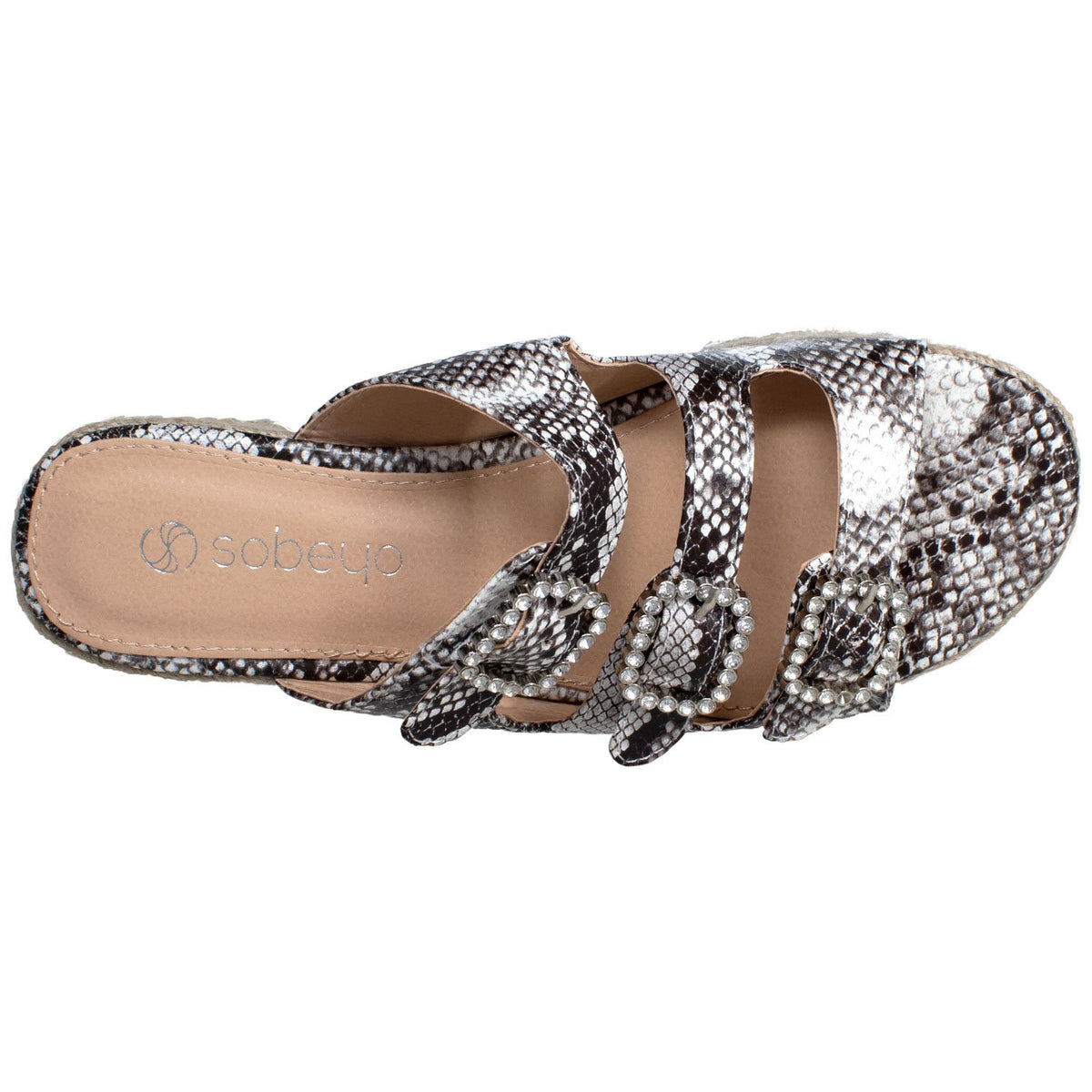 Rhinestone Platform Espadrille Wedge Sandal