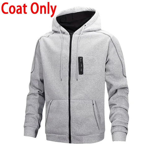 Hot Sales Men's Tracksuit Casual Hooded Zip Sweatshirts Coat Outdoors