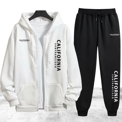 Tracksuit Men's Printing Casual Zip Hooded Sweatshirts Coat Outdoors