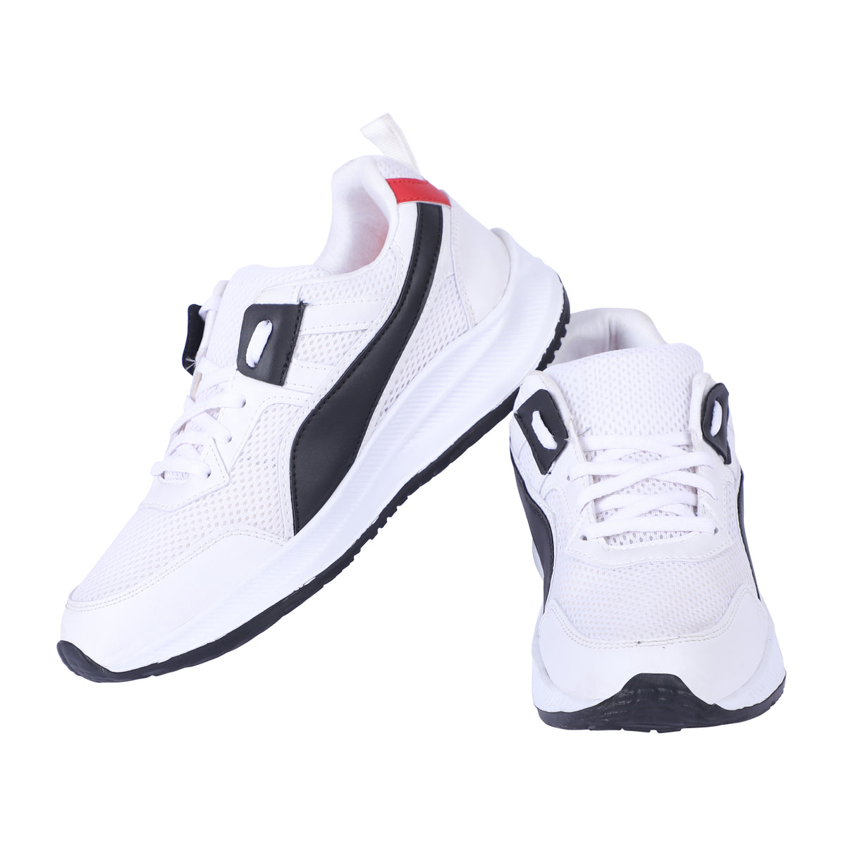 Men Lace Up Running Shoes, White (Size-6 UK)