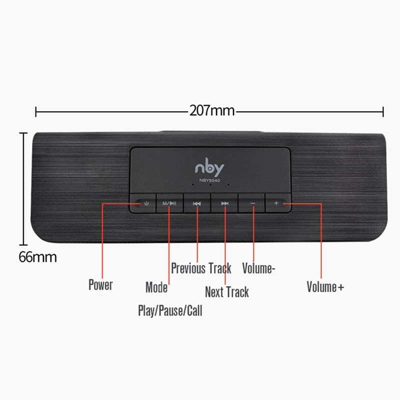 Portable Wireless 3D Stereo10W NBY Bluetooth Speaker