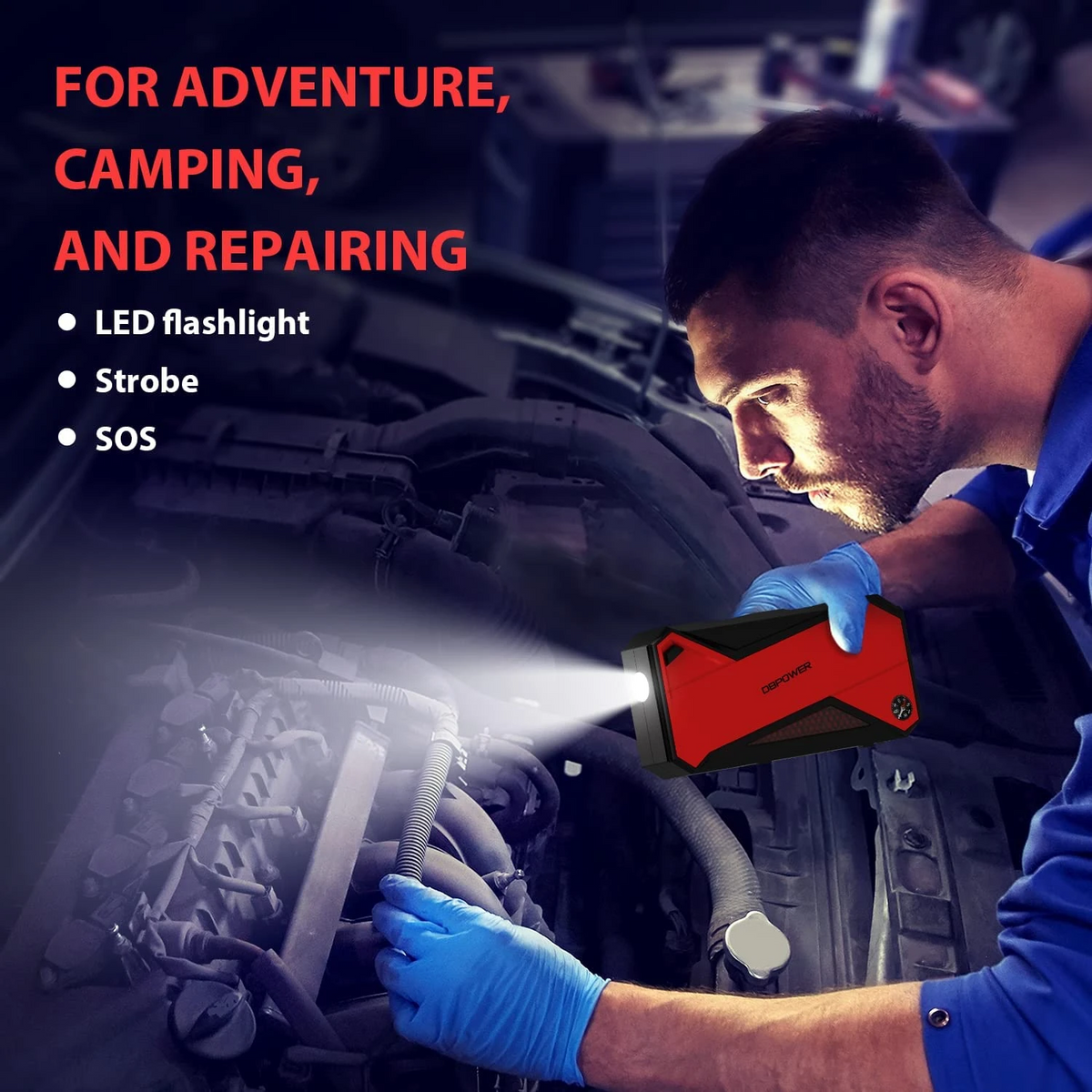 Car Jump Starter 1600A Peak 18000mAh Portable Power Pack