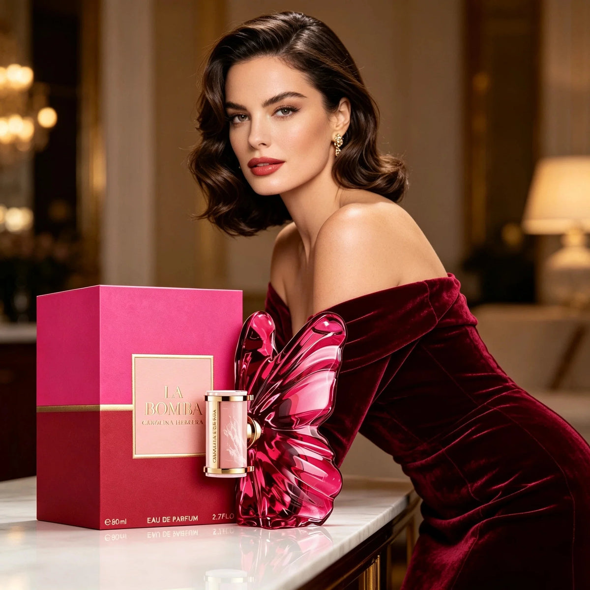 Carolina Herrera La Bomba "The Blaze of Fire" (Butterfly Perfume) 80ML Fragrance Type: Floral, fruity, amber fragrance, long-lasting, suitable for dates, party commuting, ideal as a gift.