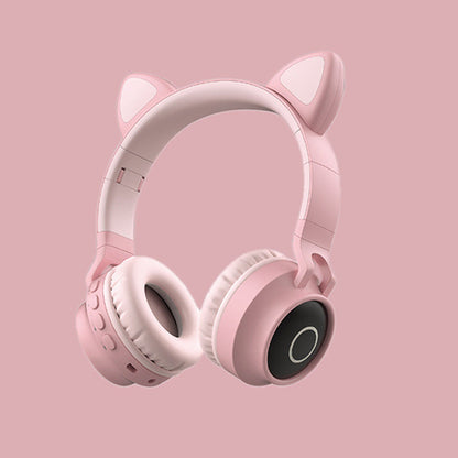 LED Light Cat Ear Headphones Wireless Bluetooth 5.0 Headset Portable