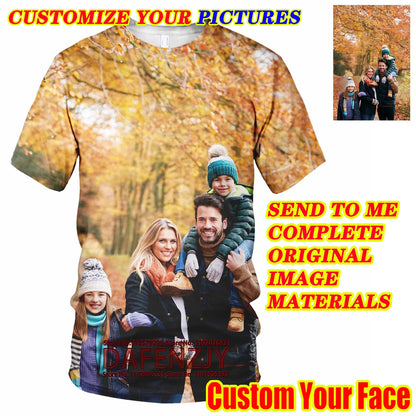 3d Printed Custom Your Photo/name T Shirt Men/women Short Sleeve Harajuku Tshirt Female T-shirt Customized Top Male Tee