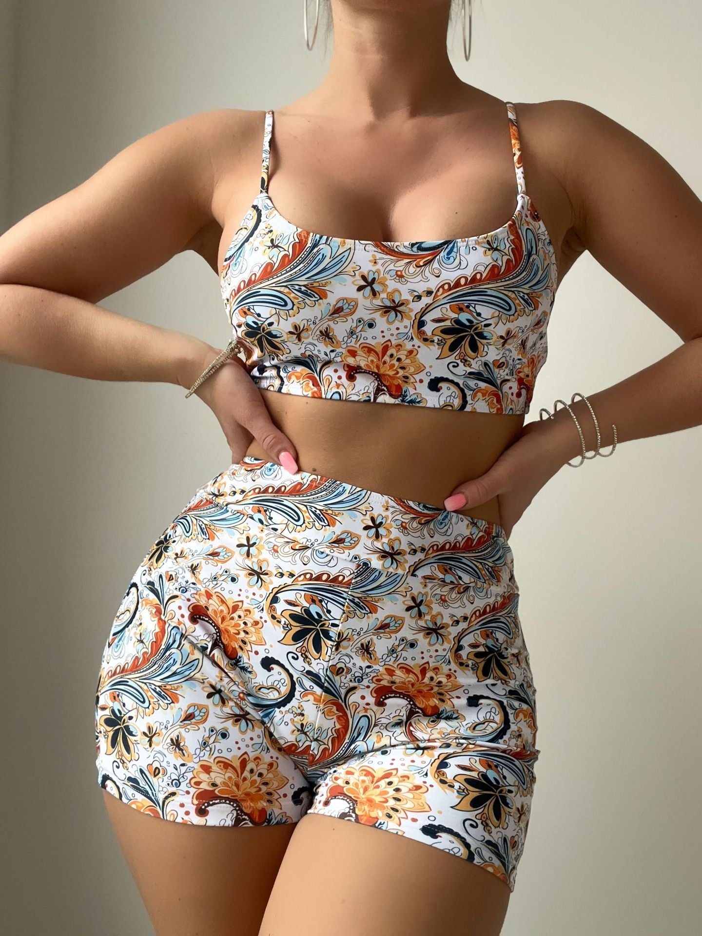 Pattern printed bikini set