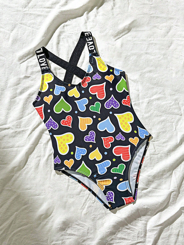 Cute Printed One-Piece Swimwear for Girls