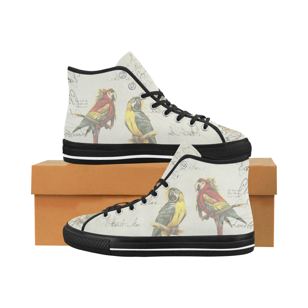 THE PARROT MAP II Women's All Over Print Canvas Sneakers