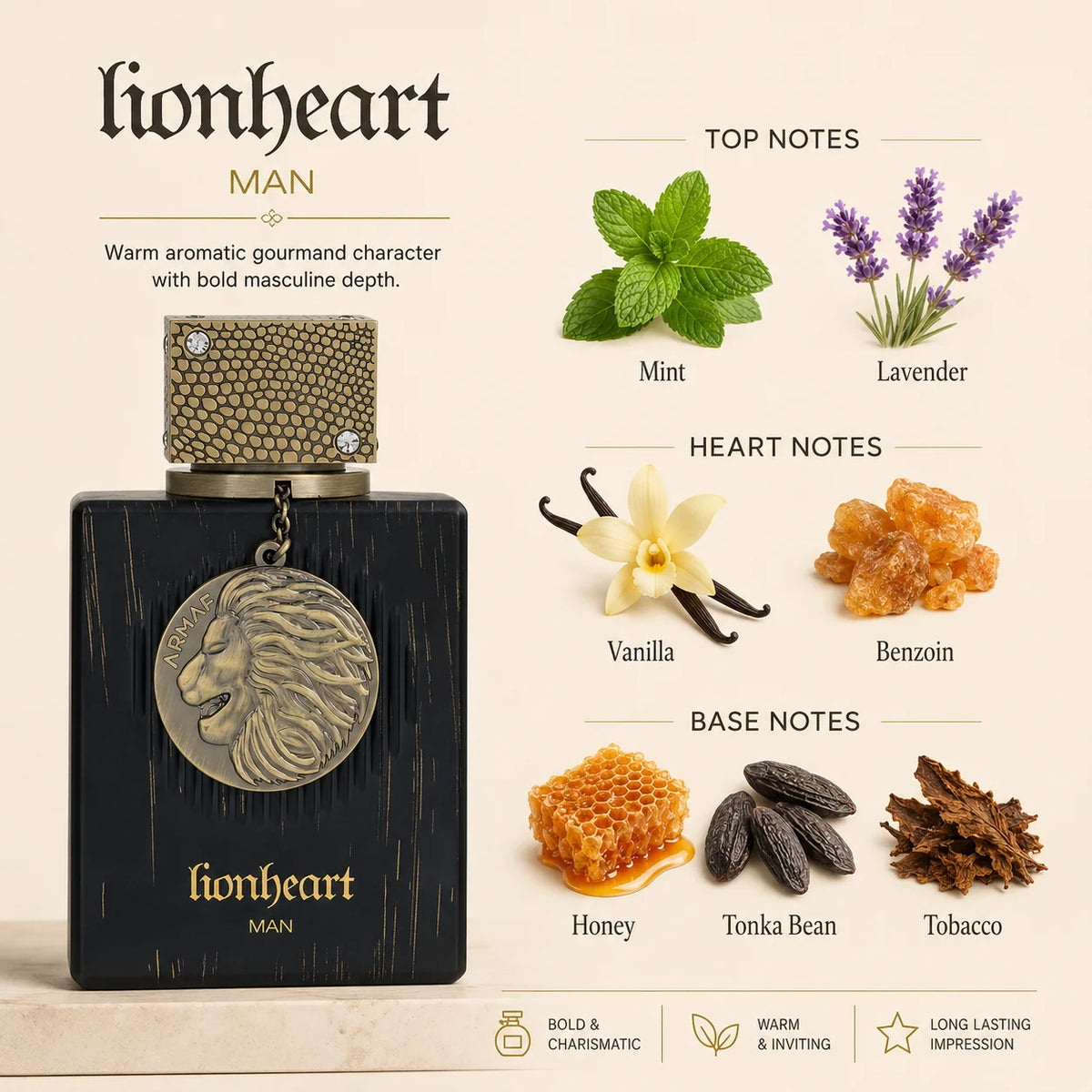 Luxury Armaf Lionheart Man Mens Perfume Long Lasting Arabian Eau De Parfum Gift Box For Men Holiday Present