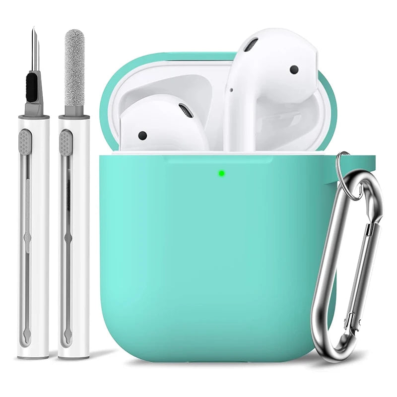 Clearance_For Apple AirPods 2nd/1st Generation Charging Case For Airpods Case Cover 2&1 with Cleaner Kit Soft Silicone Protectiv