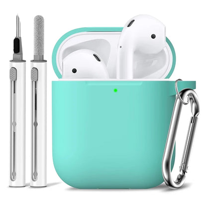 Clearance_For Apple AirPods 2nd/1st Generation Charging Case For Airpods Case Cover 2&1 with Cleaner Kit Soft Silicone Protectiv