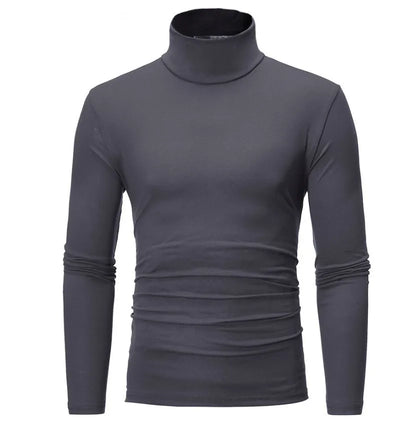 Men's Thermal Underwear in Turtleneck Lapel Autumn Thin Modal Autumn  Winter Male Long-sleeved Base Shirt Single Slim-fit Top