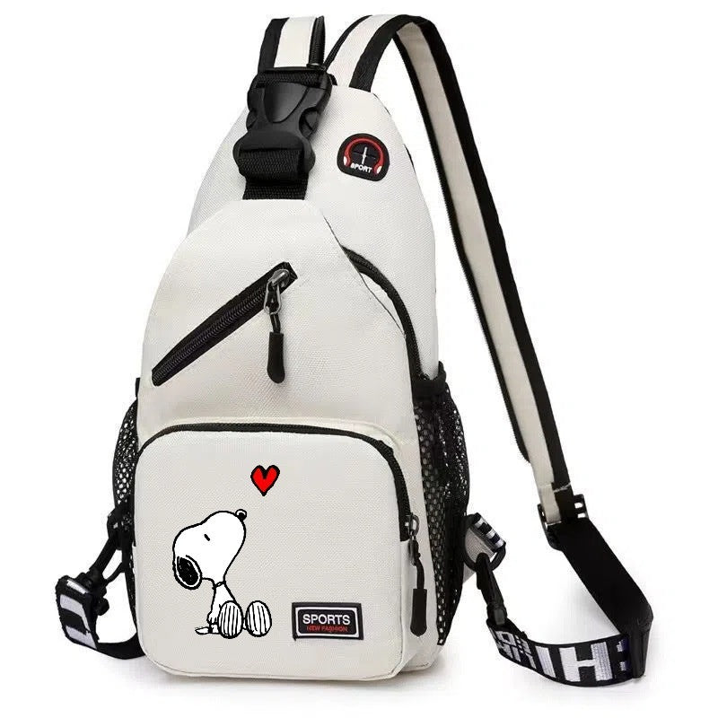 19*6*34CM Snoopy Cartoon Print Large Capacity Backpack Shoulder Bag Chest Crossbody Bag
