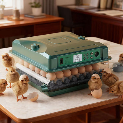 24/36 Egg Incubator Fully Automatic, Auto Turner & Temp Control, Dual Power 220V/12V Mini Poultry Hatcher for Chicken Duck