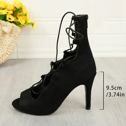 Elegant Lace-Up : High Heel Sandals