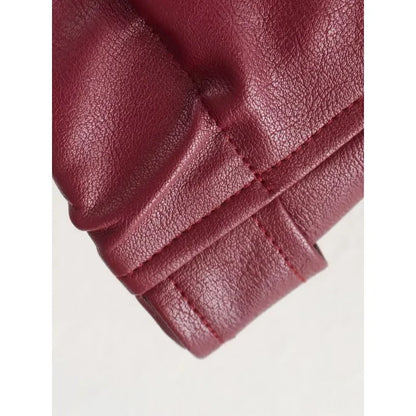 Solid Leather Jackets Elegant Luxury Women's Coat American Vintage Jacket Women Summer Basics Leather Jackets