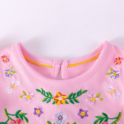 Girls' Dress, Cute Floral Summer Dress, Children's Short Sleeve Dress