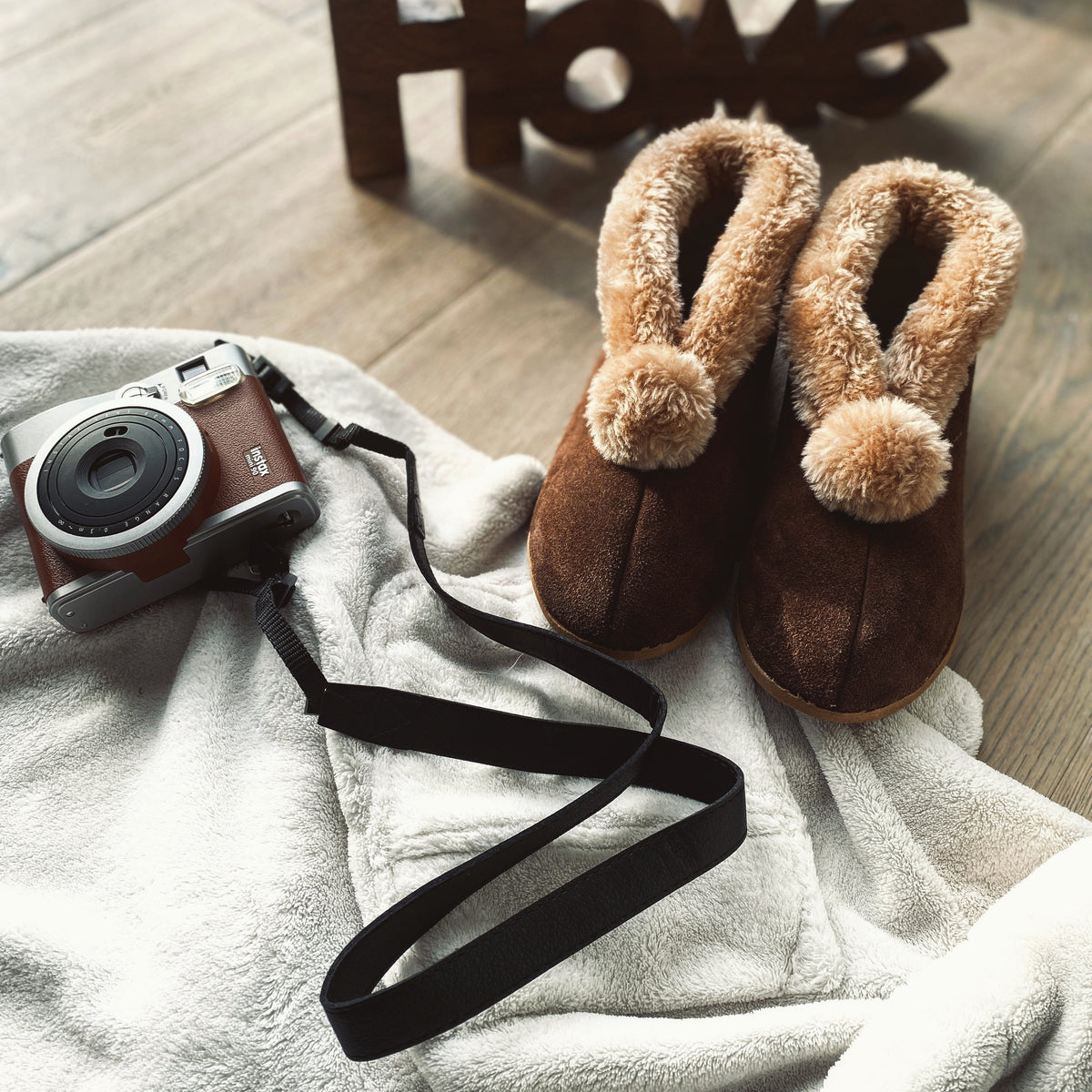 Suede Slipper Boots in Chestnut