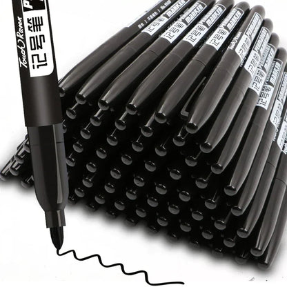 6PCs/Set Permanent Marker Pen Fine Point Waterproof Markers Thin Nib Crude Nib Black Blue Red Ink 1.5mm Fine Color Marker Pens