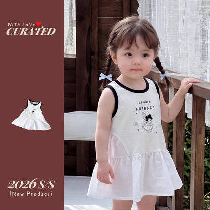 Girl Summer Sleeveless Dress, Lightweight Princess Dress