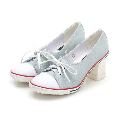 SeoulLift™ – Korean Canvas High-Sole Sneakers (Women)