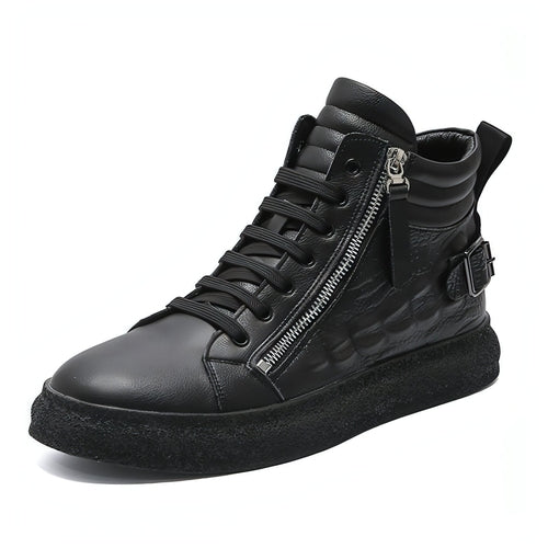 UrbanCore™ – Men’s High-Top Leather Street Sneakers
