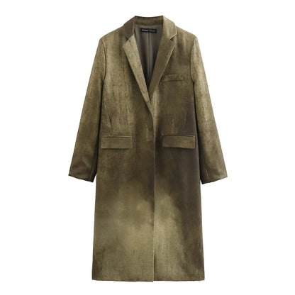 European and American summer new fashionable retro loose long tie dye suit jacket