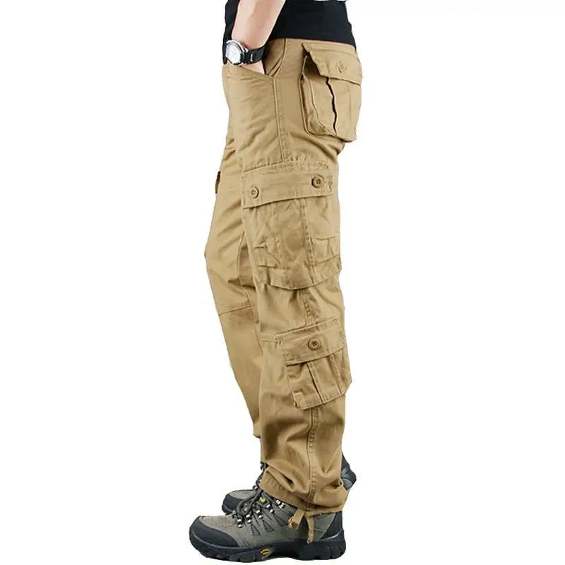 Men's Tactical Camouflage Overalls High-Quality Cotton Multi-Pocket Trousers Sports Training Casual Work Pants