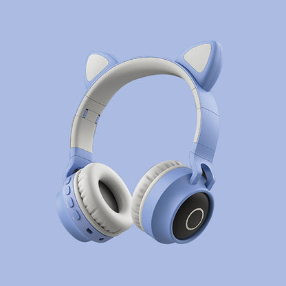 LED Light Cat Ear Headphones Wireless Bluetooth 5.0 Headset Portable