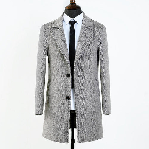 MetroElite™ Men's Wool Coat – Premium Herringbone Winter Edition