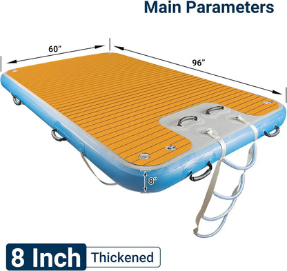 3m 4m Drop Stitch PVC Yacht Pontoon Dock Deck Floating Island Inflatable Water Platform for Lake