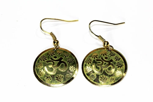 Lotus Petals And Om Yoga Earrings