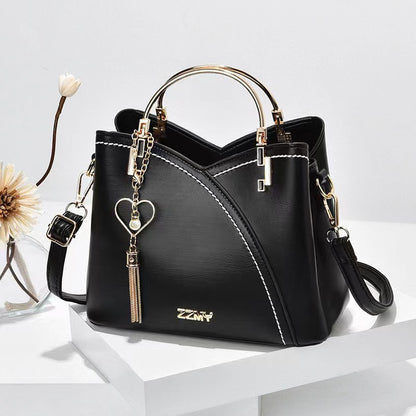 Color-blocked  large-capacity shoulder bag with high-quality crossbody design