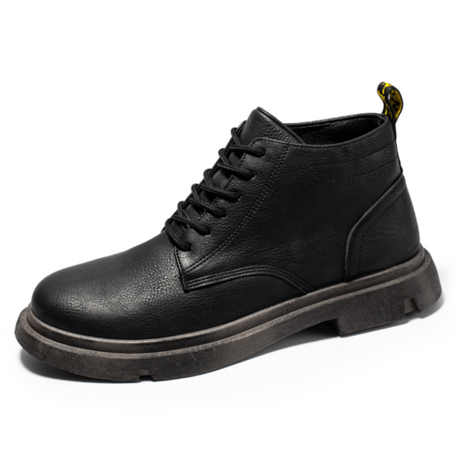 Men's Shoes High-top Sleeve Men's Leather Boots Cowhide British Retro