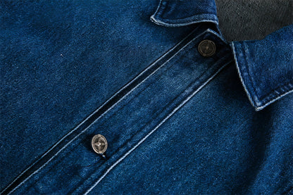Side Stripe Stitching Loose Denim Jacket Men And Women European And