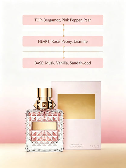 New Arrival Va-entino Donna Eau De Parfum EDP 100ml 3.4oz Bergamot Iris Bulgarian Rose Long Lasting Perfume Spray Women Labor Day Halloween Thanksgiving Black Friday Cyber Monday Christmas Gift Idea Best Seller Fast US