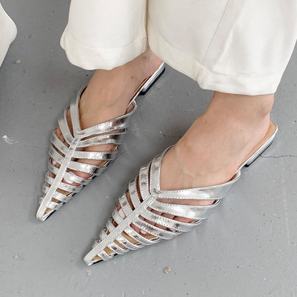 Fashion Ladies Slippers Mules Women Flip Flops Summer New Casual Pointed Toe Slides Gladiator Female Shoes Outside Heels
