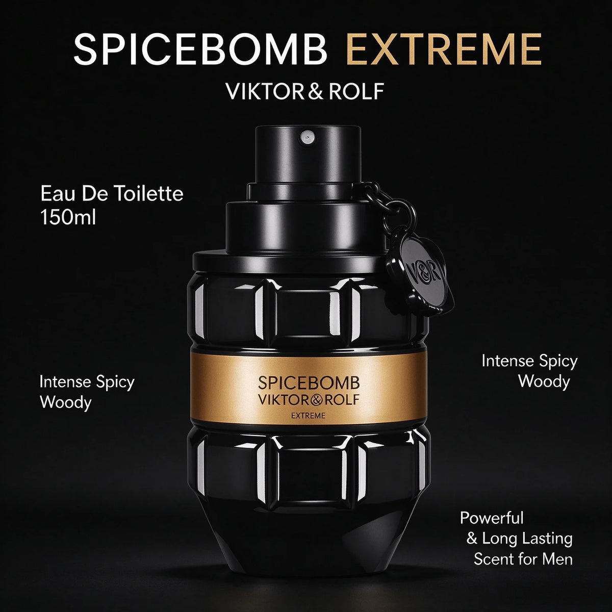 Viktor&Rolf Spice Extreme Eau De Toilette 150ml, Intense Spicy Woody Unisex Perfume, Powerful Long Lasting Fragrance with Cinnamon, Saffron & Cedar, Great for Evening Events, Date Nights and Special Occasions, Wonderful Gift for Men & Women