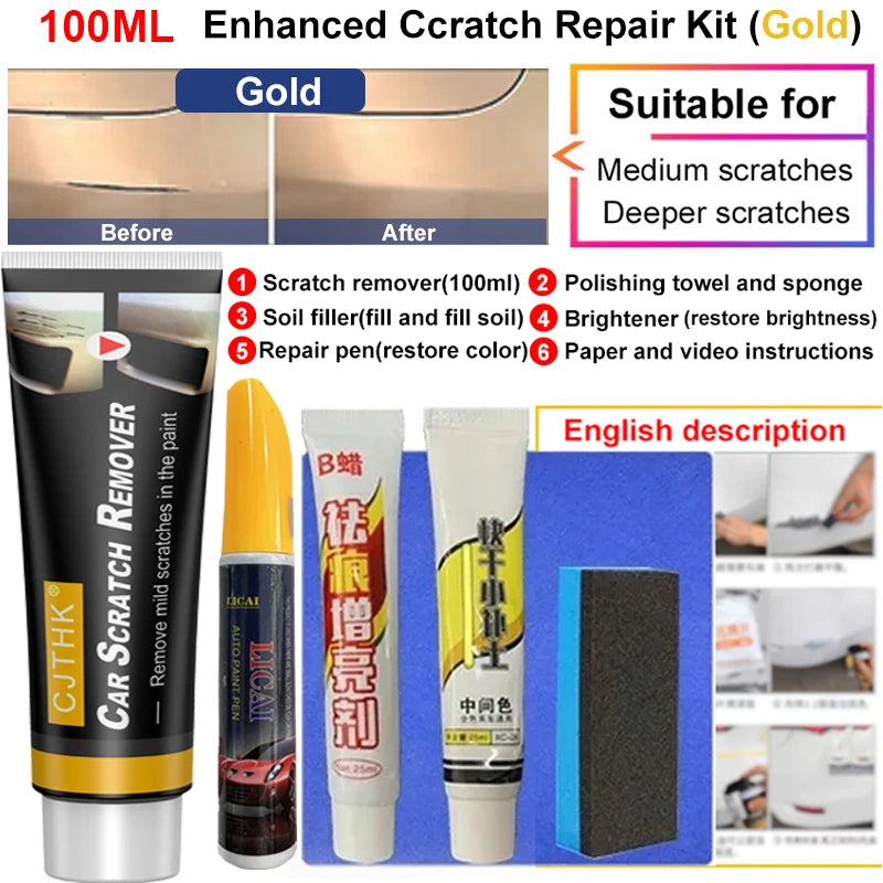 Car Scratch Remover Auto Paint Repair Wax Car Polish Body Grinding Compound Paint Care Tools Vehicle Surface Restorer