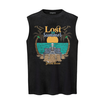 Skeleton Beach Printed Tank Top