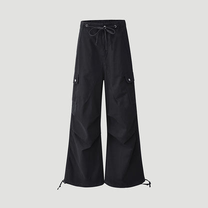 Women's Military Green Work Pants for Petite Ladies Summer Casual Wide Leg